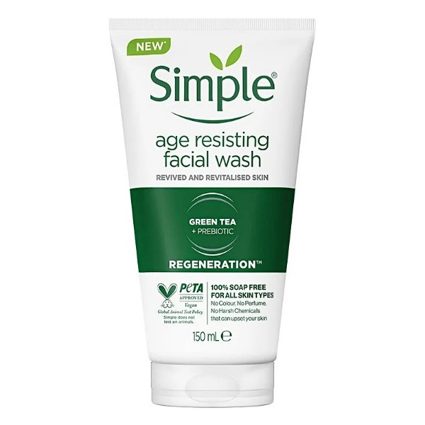 simple green tea anti aging wash gel