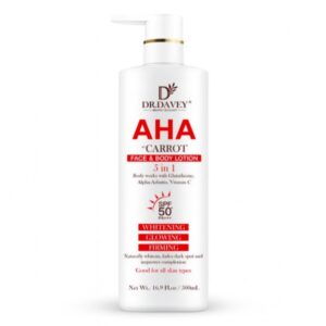 لوسیون بدن دکتر دیوی SPF 50 + AHA + گلوتاتیون + آلفا آربوتین + ویتامین C (۵۰۰ میلی‌لیتر)