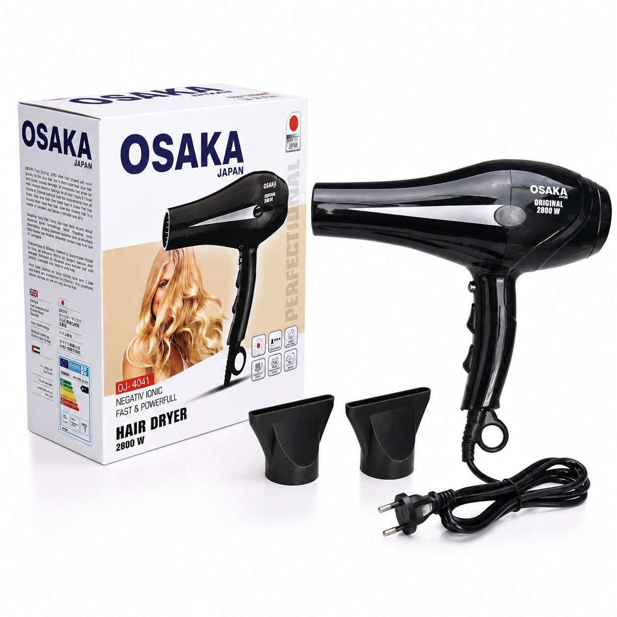 سشوار حرفه ای سالنی اوزاکا ژاپن (Osaka) مدل OJ-4241 موتور قدرتمند 2800 وات با فناوری یونیک سشوار حرفه ای سالنی اوزاکا ژاپن (Osaka) مدل OJ-4241 موتور قدرتمند 2800 وات با فناوری یونیک (اصلی)