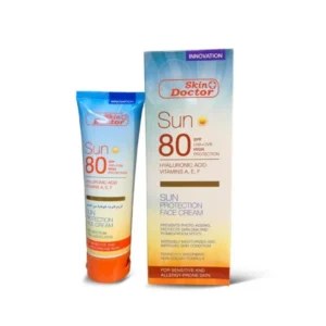 تصویر بسته‌بندی کرم ضد آفتاب اسکین دکتر spf80 Skin Doctor حجم 125ml