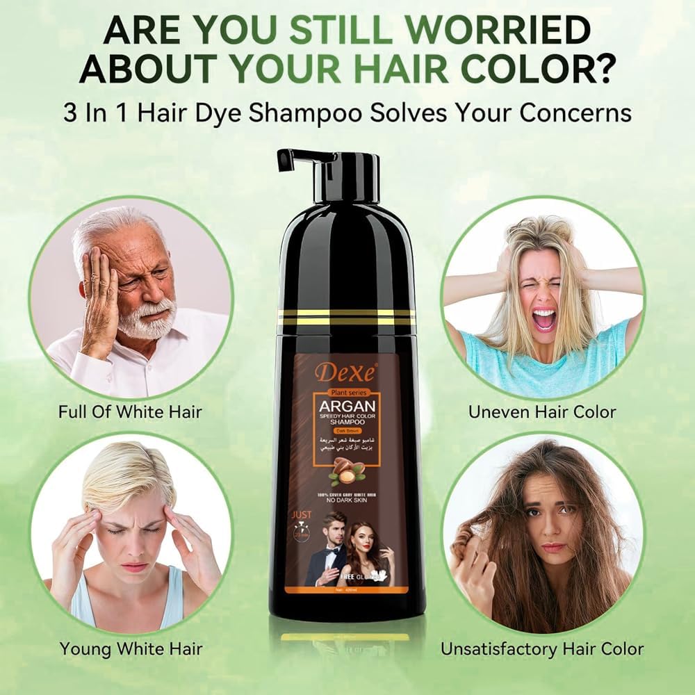 0025222_-dexe-dark-brown-hair-color-shampoo خرید شامپو رنگ قهوهای تیره دکسی اصلی ۴۲۰ میل | فاقد آمونیاک ۲۰ دقیقهای - Image 1