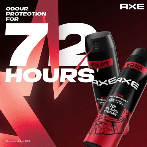 Rl3W0xDiuGjIVKebjcVNyi7Jbrt3RCeeUt02J4MCTdzXheGRP8.jpg_512X512X70.jpg دئودورانت مردانه Axe Intense با ماندگاری 72 ساعته رایحه چوبی قوی، بویی شبیه پوست درخت دارچین، چوب صندل و وانیل - Image 1